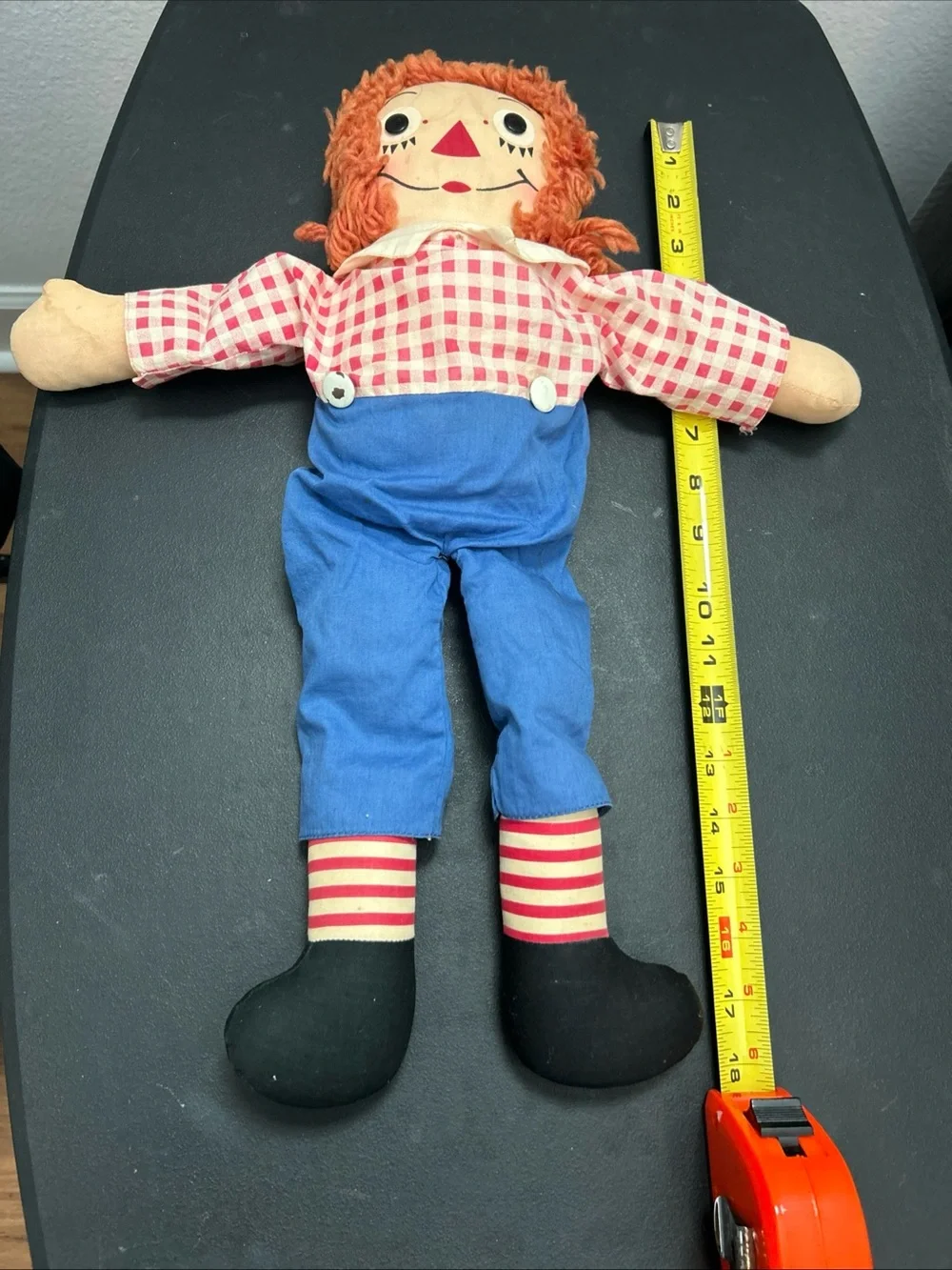 Raggedy Andy RARE double heart vintage doll 18”